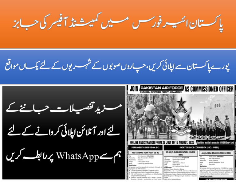 Commissioned Officer Jobs in Pakistan Air Force 2025