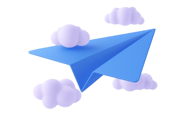 Paper Plane with Clouds Illustration